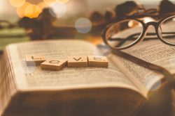 Love scrabble tiles on book page